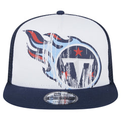 Tennessee Titans New Era Youth Distressed 9FIFTY A-Frame Snapback Hat White/Navy | NFL