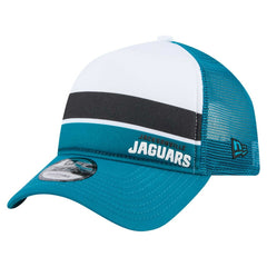Jacksonville Jaguars New Era Youth Sport Night Color Block 9FORTY A-Frame Trucker Adjustable Hat Teal | NFL