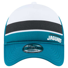 Jacksonville Jaguars New Era Youth Sport Night Color Block 9FORTY A-Frame Trucker Adjustable Hat Teal | NFL