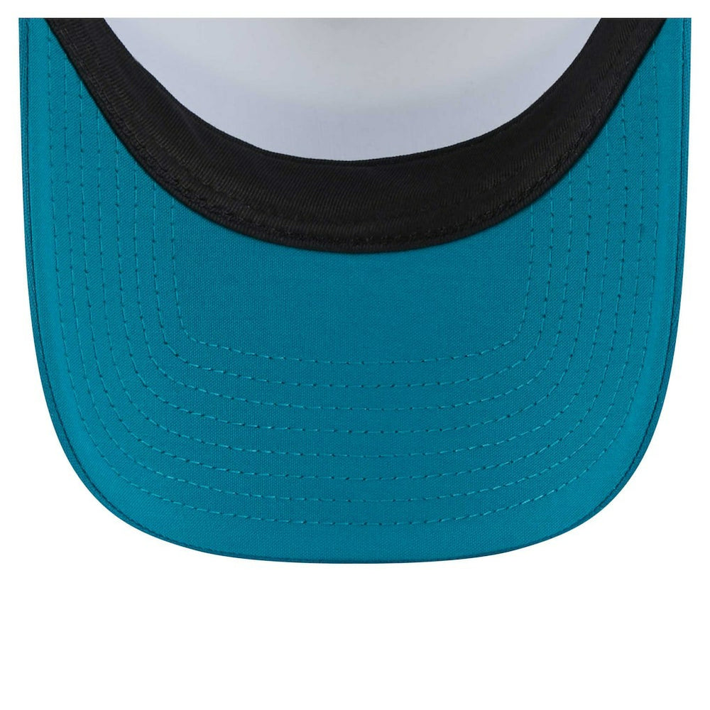 Jacksonville Jaguars New Era Youth Sport Night Color Block 9FORTY A-Frame Trucker Adjustable Hat Teal | NFL