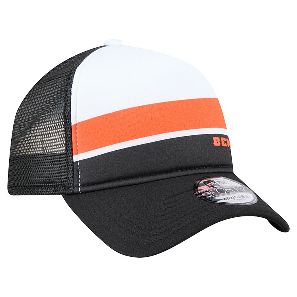 Cincinnati Bengals New Era Youth Sport Night Color Block 9FORTY A-Frame Trucker Adjustable Hat Black | NFL