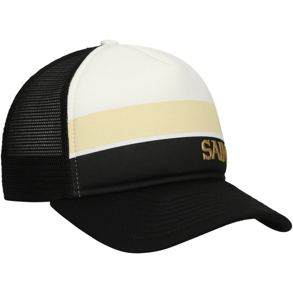 New Orleans Saints New Era Youth Sport Night Color Block 9FORTY A-Frame Trucker Adjustable Hat Black | NFL