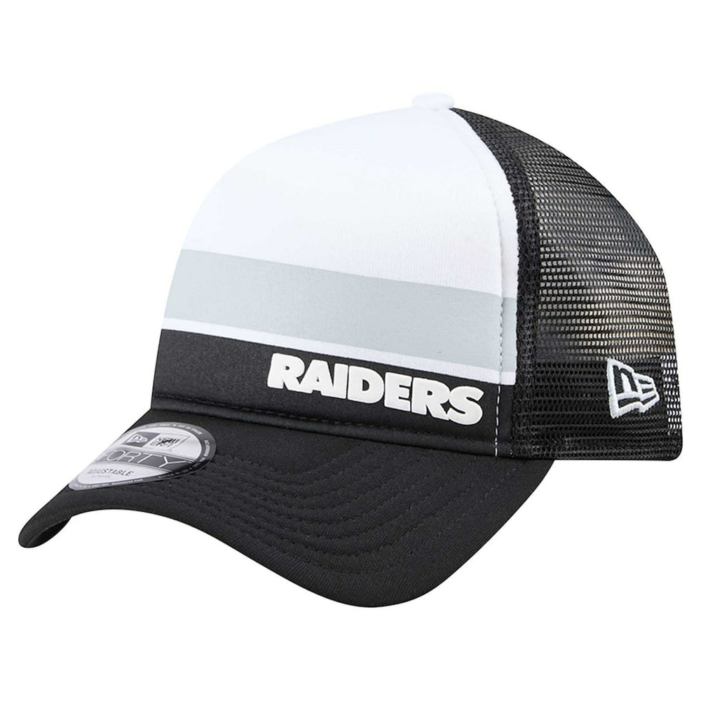 Las Vegas Raiders New Era Youth Sport Night Color Block 9FORTY A-Frame Trucker Adjustable Hat Black | NFL