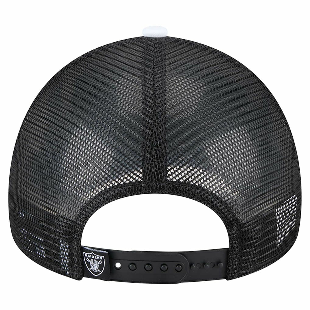 Las Vegas Raiders New Era Youth Sport Night Color Block 9FORTY A-Frame Trucker Adjustable Hat Black | NFL