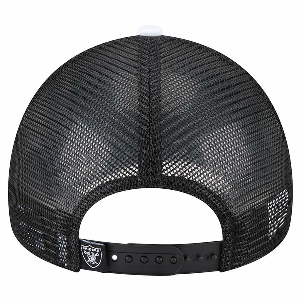 Las Vegas Raiders New Era Youth Sport Night Color Block 9FORTY A-Frame Trucker Adjustable Hat Black | NFL