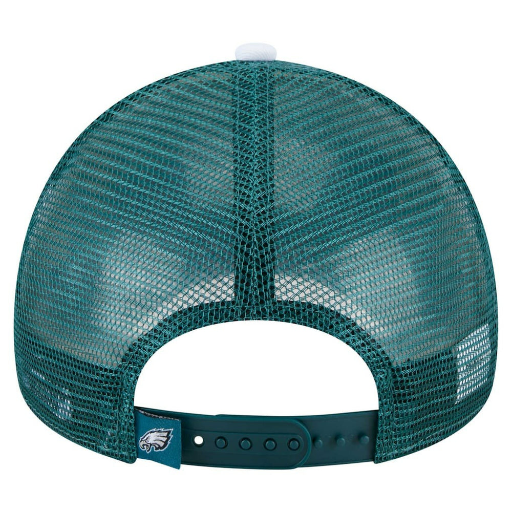 Philadelphia Eagles New Era Youth Sport Night Color Block 9FORTY A-Frame Trucker Adjustable Hat Midnight Green | NFL