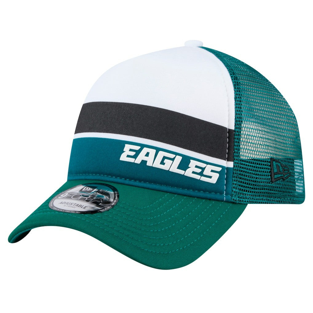 Philadelphia Eagles New Era Preschool Sport Night Color Block 9FORTY A-Frame Trucker Adjustable Hat Midnight Green | NFL