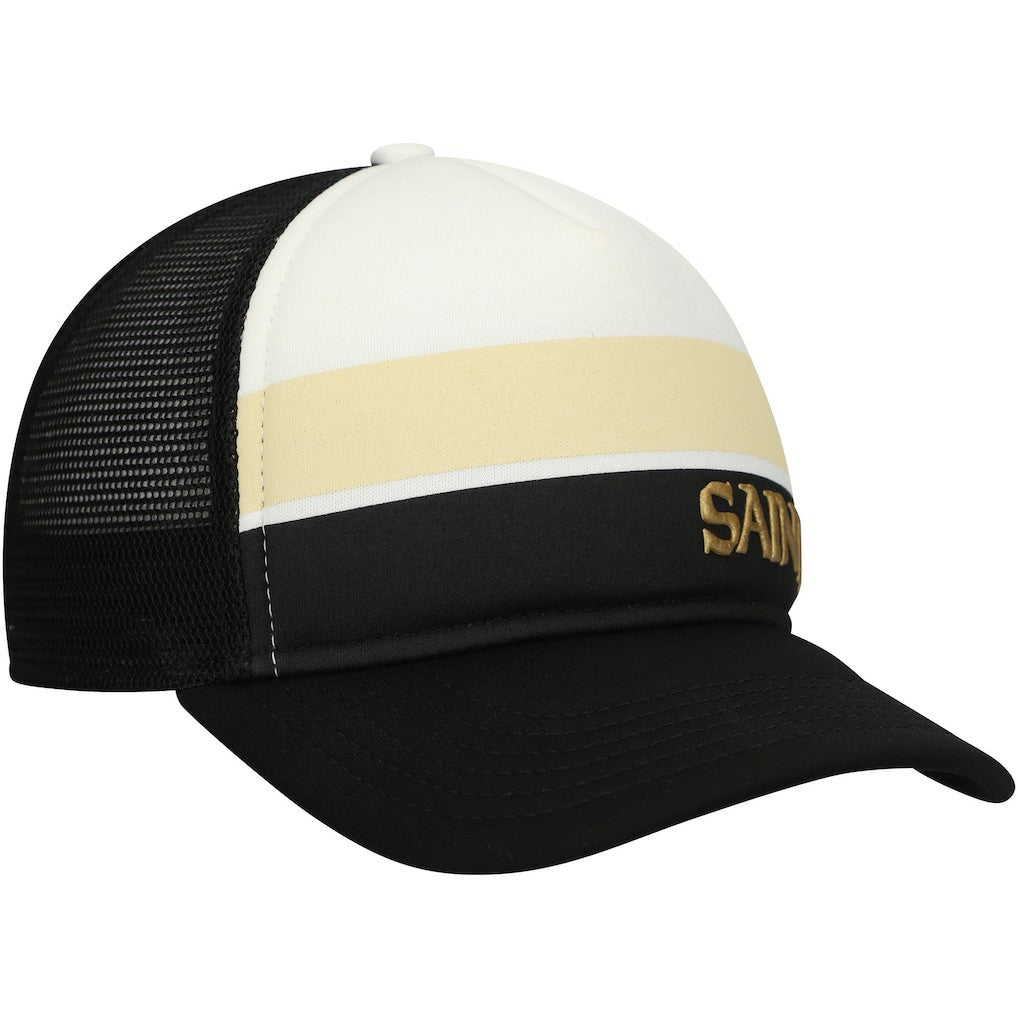 New Orleans Saints New Era Preschool Sport Night Color Block 9FORTY A-Frame Trucker Adjustable Hat Black | NFL