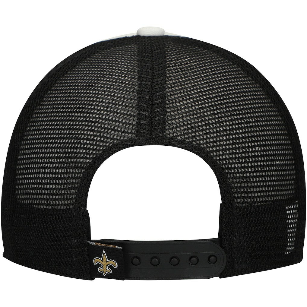New Orleans Saints New Era Preschool Sport Night Color Block 9FORTY A-Frame Trucker Adjustable Hat Black | NFL