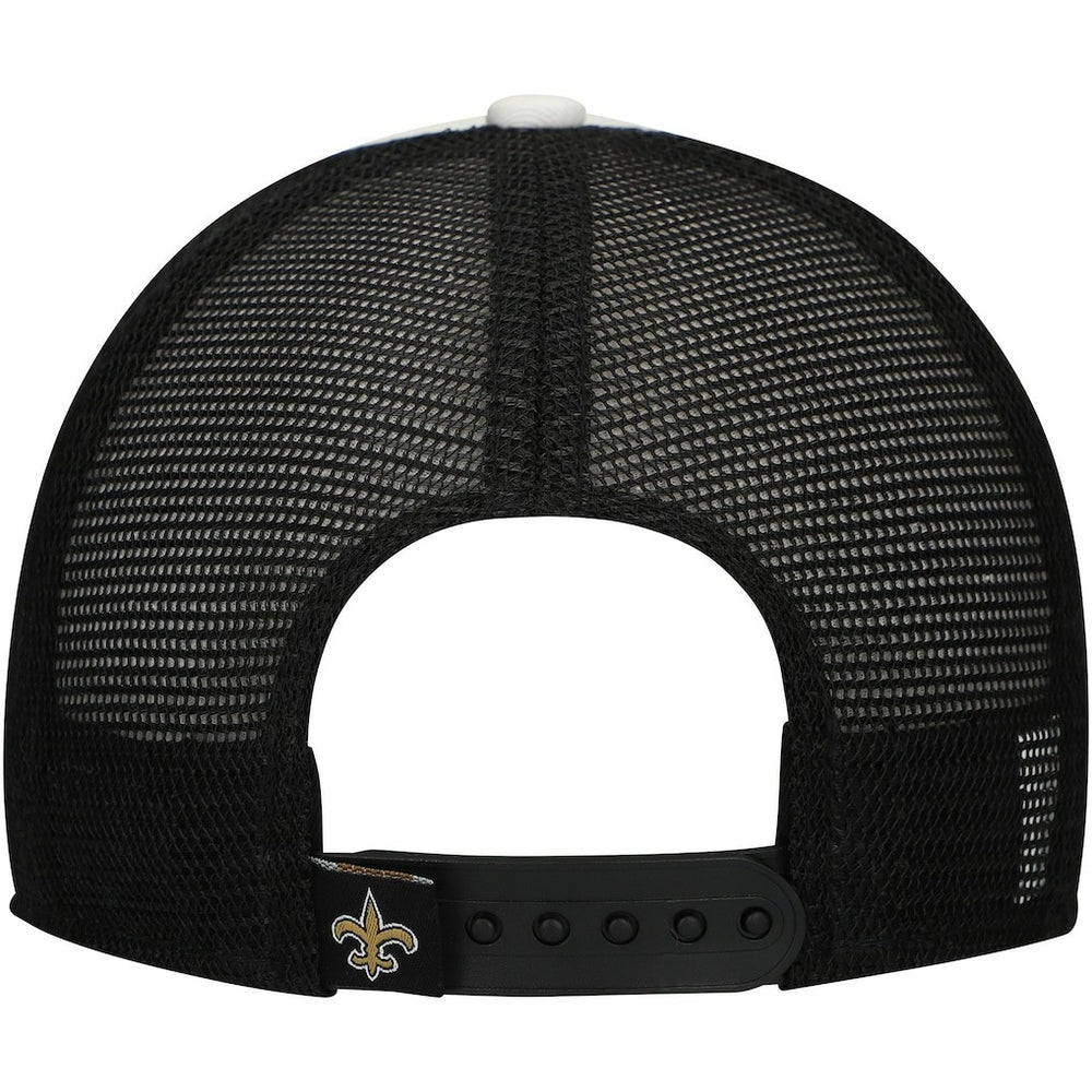 New Orleans Saints New Era Preschool Sport Night Color Block 9FORTY A-Frame Trucker Adjustable Hat Black | NFL
