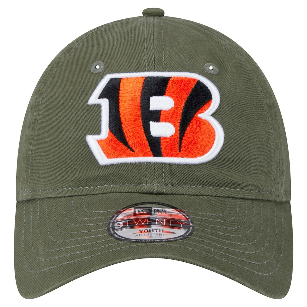 Cincinnati Bengals New Era Youth Main 9TWENTY Adjustable Hat Olive | NFL