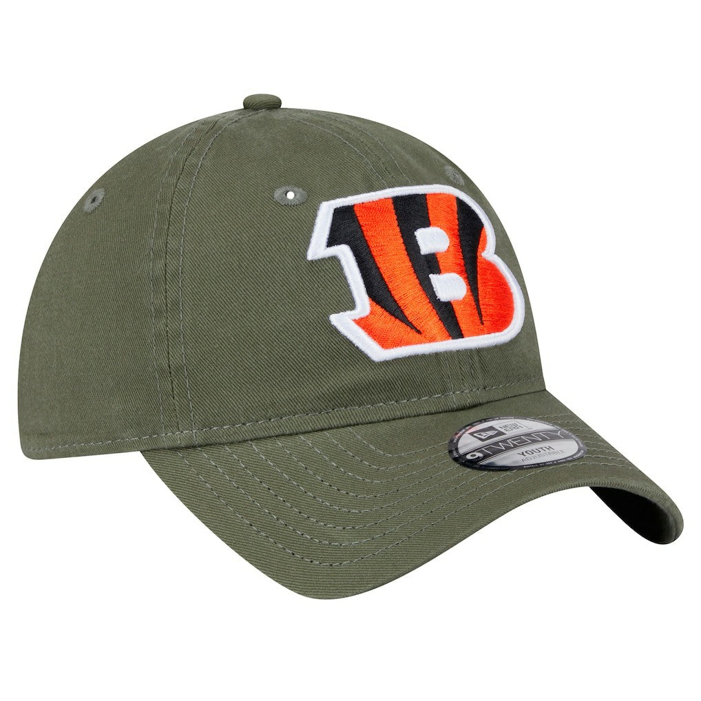 Cincinnati Bengals New Era Youth Main 9TWENTY Adjustable Hat Olive | NFL