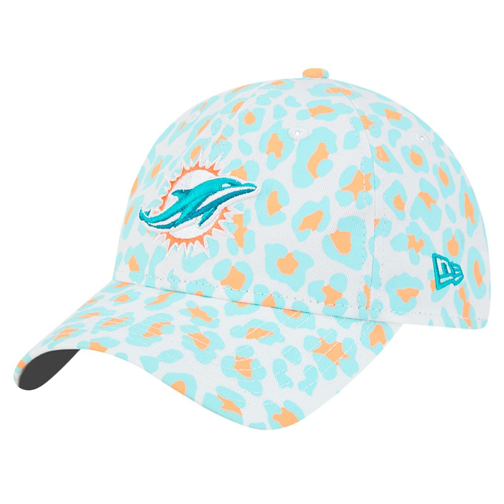 Miami Dolphins New Era Preschool Active Leopard 9TWENTY Adjustable Hat White | NFL