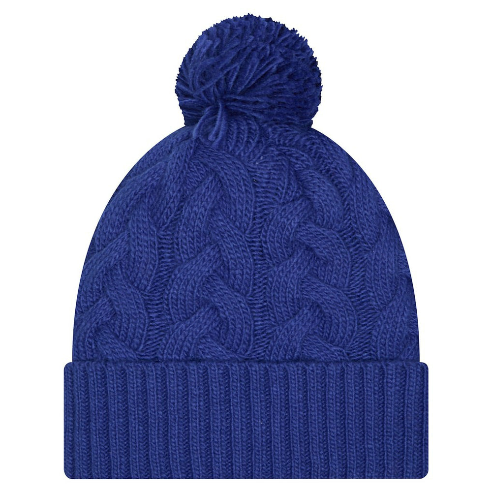 New York Giants New Era Girls Youth Cabled Cuffed Knit Hat with Pom Royal | NFL