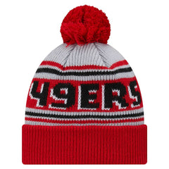 San Francisco 49ers New Era Youth Main Cuffed Knit Hat with Pom Scarlet | NFL