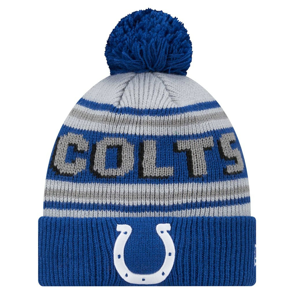 Indianapolis Colts New Era Youth Main Cuffed Knit Hat with Pom Royal | NFL
