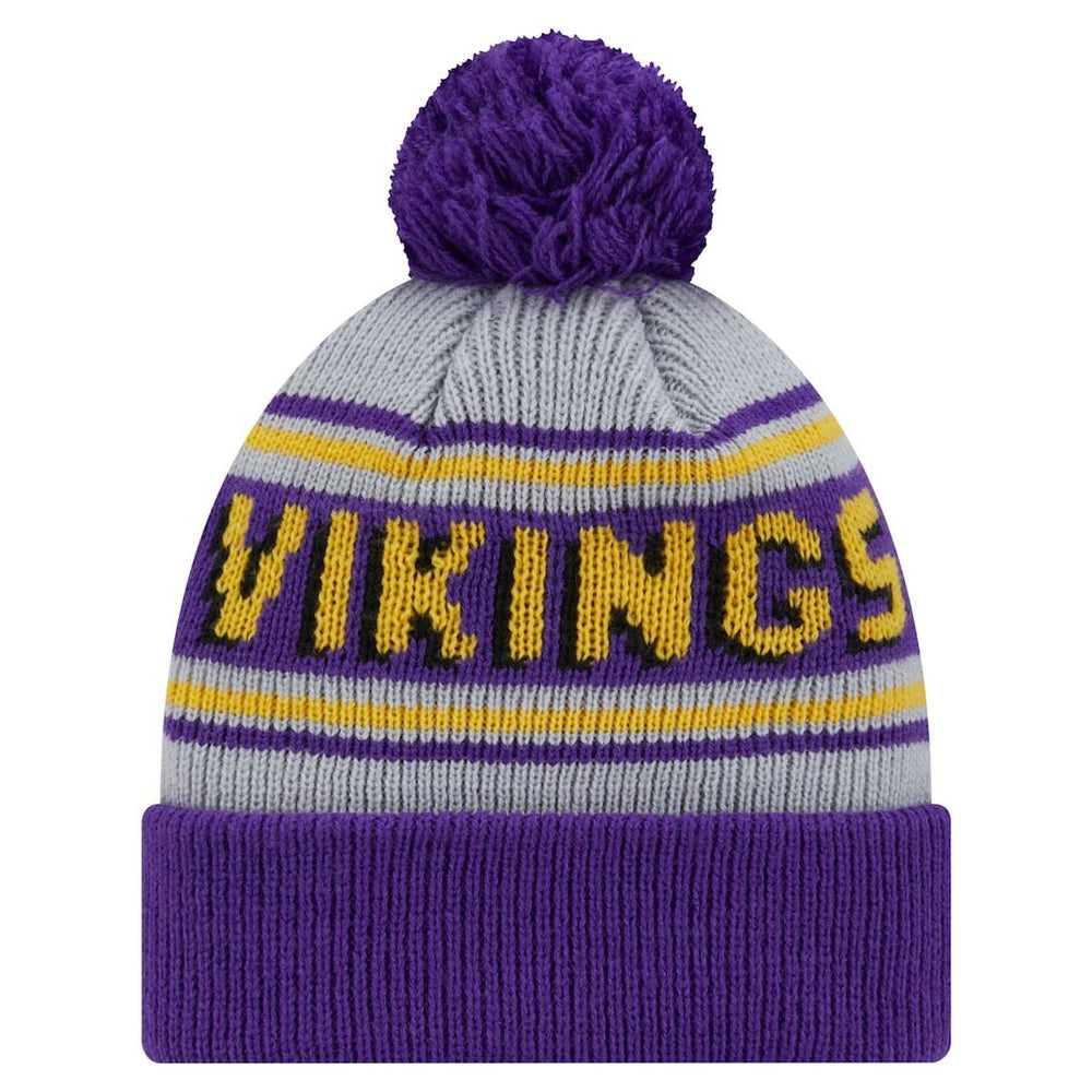 Minnesota Vikings New Era Youth Main Cuffed Knit Hat with Pom Purple | NFL