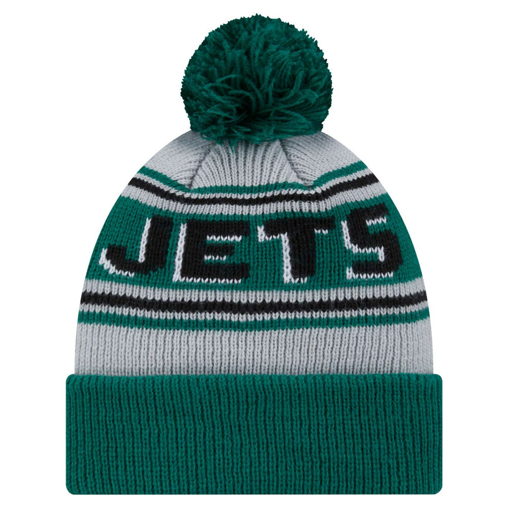 New York Jets New Era Youth Main Cuffed Knit Hat with Pom Green | NFL