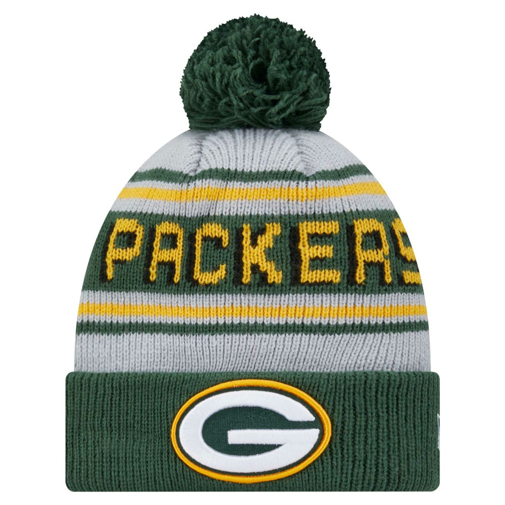 Green Bay Packers New Era Youth Main Cuffed Knit Hat with Pom Green | NFL