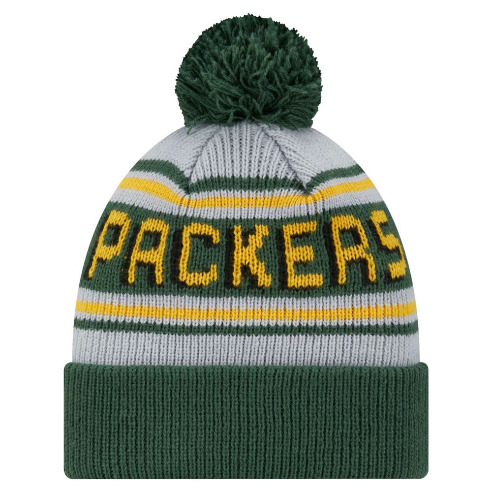Green Bay Packers New Era Youth Main Cuffed Knit Hat with Pom Green | NFL