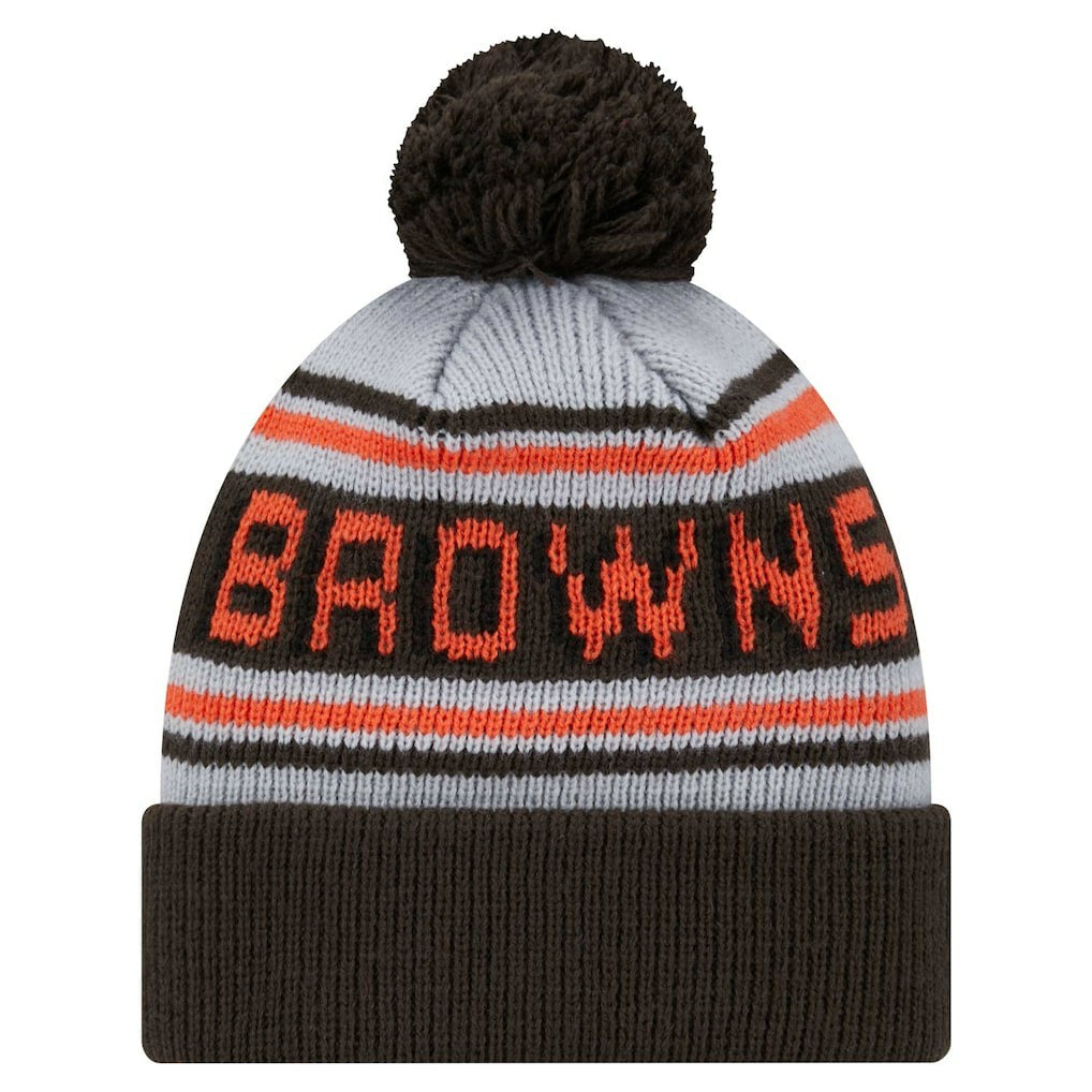 Cleveland Browns New Era Youth Main Cuffed Knit Hat with Pom Brown | NFL