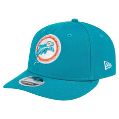 Miami Dolphins New Era Main Low Profile 9FIFTY Snapback Hat Aqua | NFL