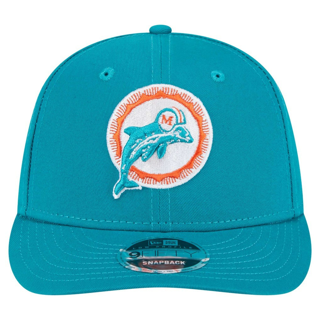Miami Dolphins New Era Main Low Profile 9FIFTY Snapback Hat Aqua | NFL