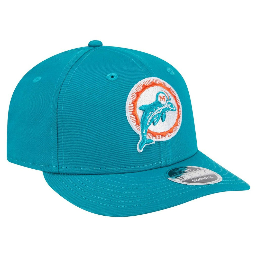 Miami Dolphins New Era Main Low Profile 9FIFTY Snapback Hat Aqua | NFL