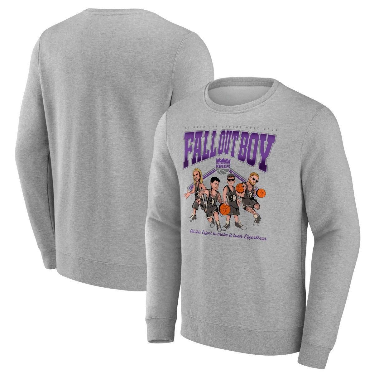 Fall Out Boy x Sacramento Kings So Much For (2our) Dust Fleece Pullover Sweatshirt Gray - NBA