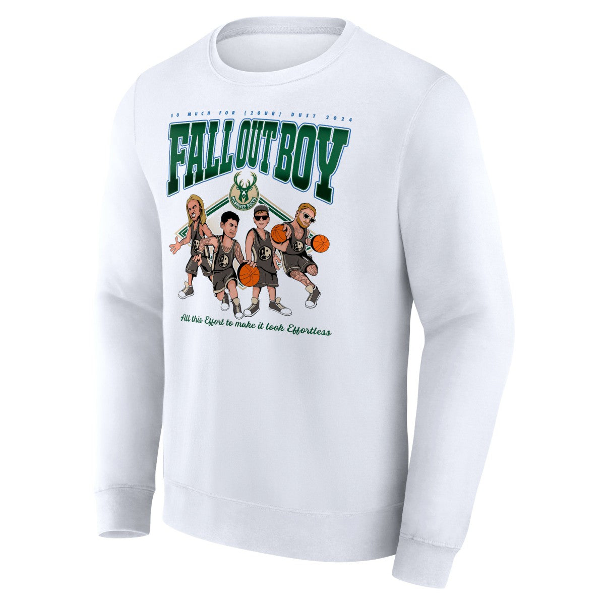 Fall Out Boy x Milwaukee Bucks So Much For (2our) Dust Fleece Pullover Sweatshirt White - NBA