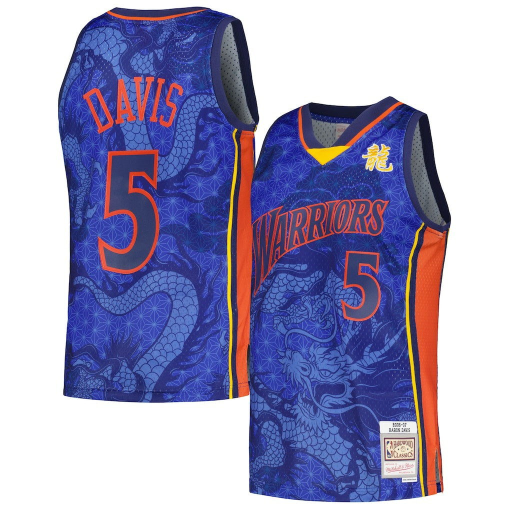 Baron Davis Golden State Warriors 2006/07 Hardwood Classics Asian Heritage 6.0 Swingman Throwback Player Jersey Royal - NBA
