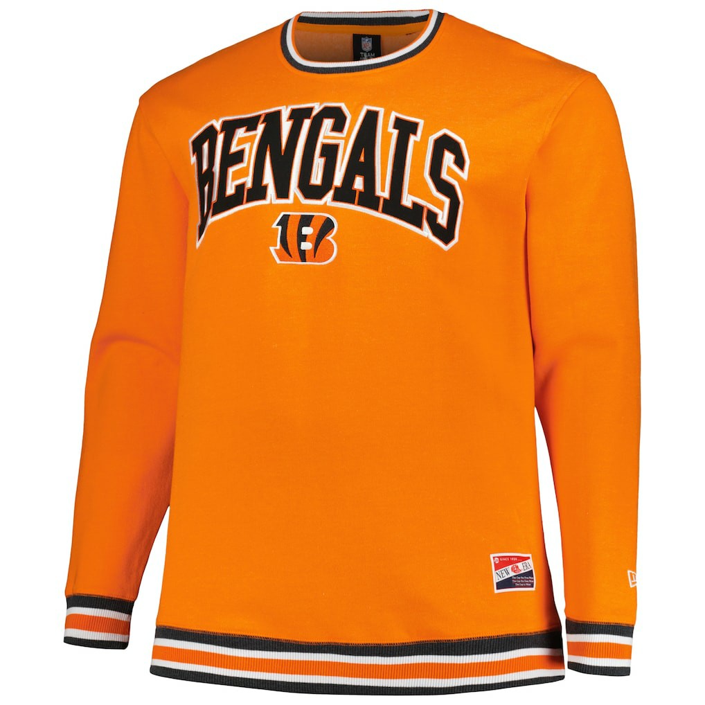 Cincinnati Bengals New Era Big & Tall Pullover Sweatshirt Orange | NFL