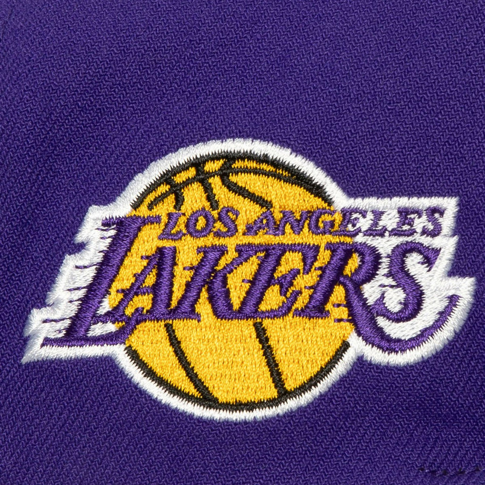 Los Angeles Lakers Retro Sport Color Block Script Snapback Hat White/Purple - NBA