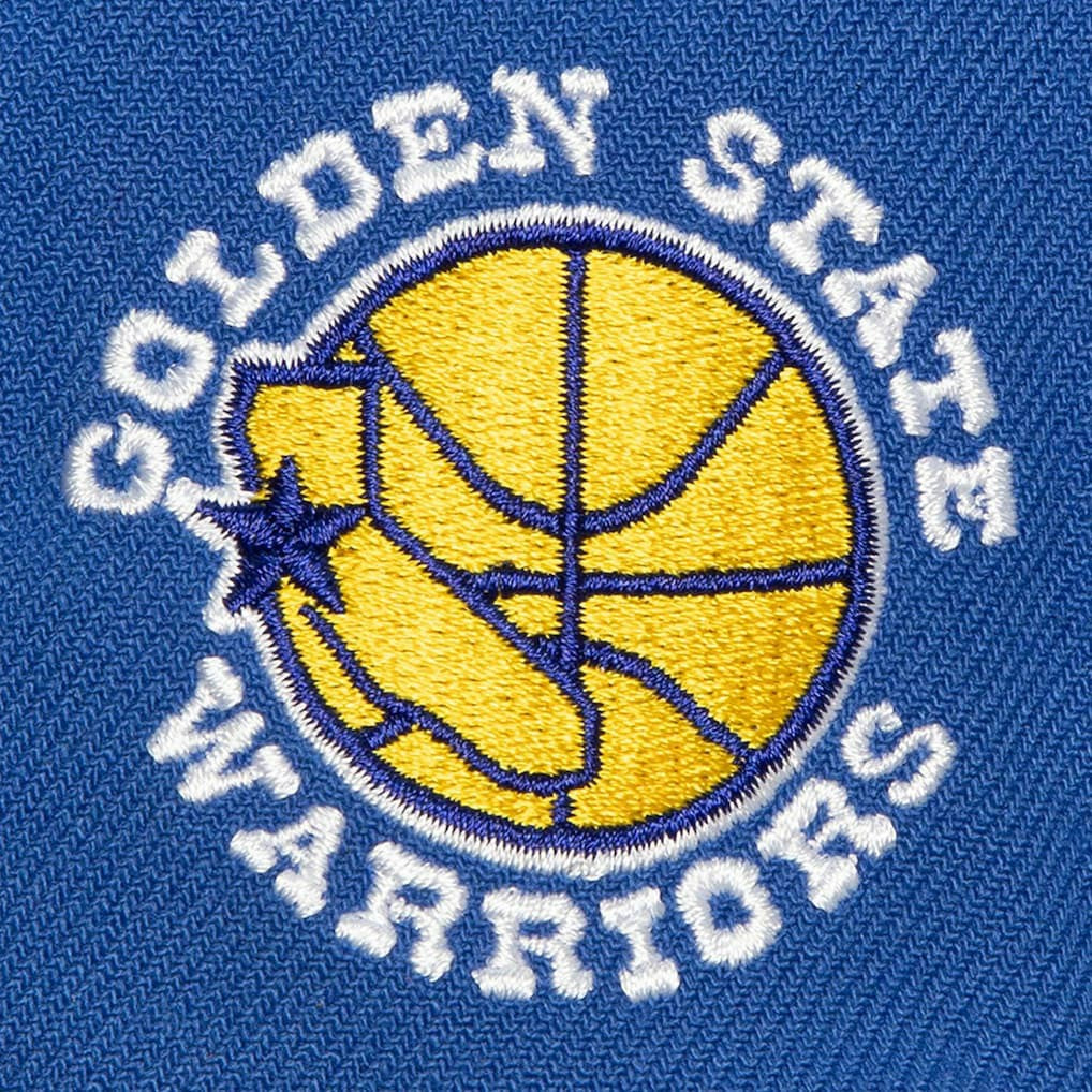Golden State Warriors Retro Sport Color Block Script Snapback Hat White/Royal - NBA