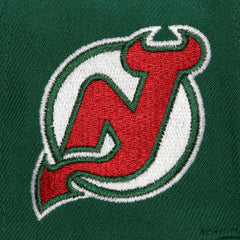 New Jersey Devils Mitchell & Ness Retro Script Colorblock Snapback Hat - Green - NHL