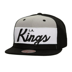 Los Angeles Kings Mitchell & Ness Retro Script Colorblock Snapback Hat - Black - NHL