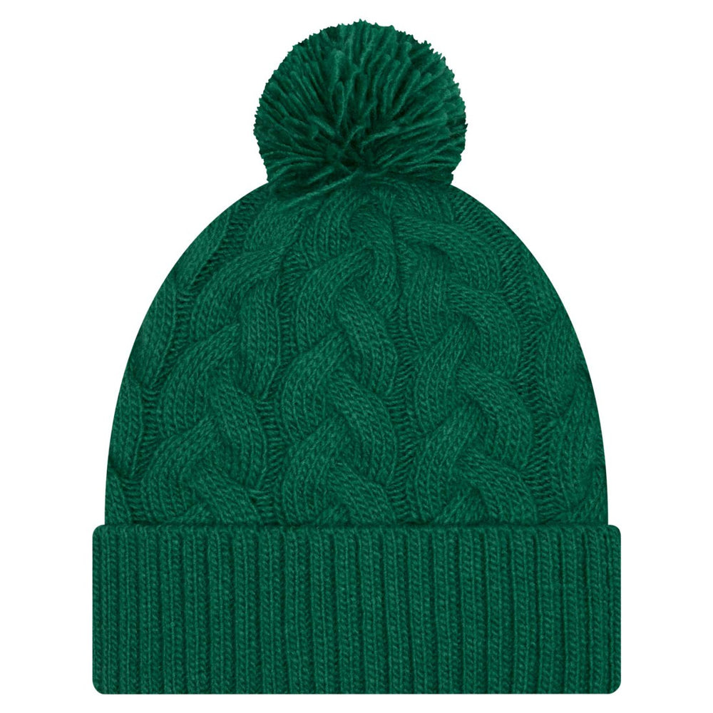 New York Jets New Era Women's Cable Cuffed Knit Hat with Pom Green | NFL