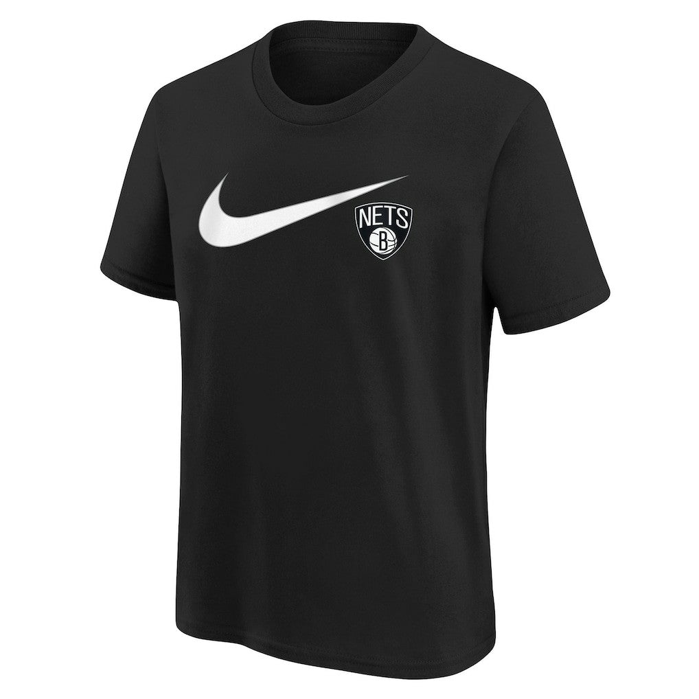 Brooklyn Nets Youth Swoosh T-Shirt Black - NBA