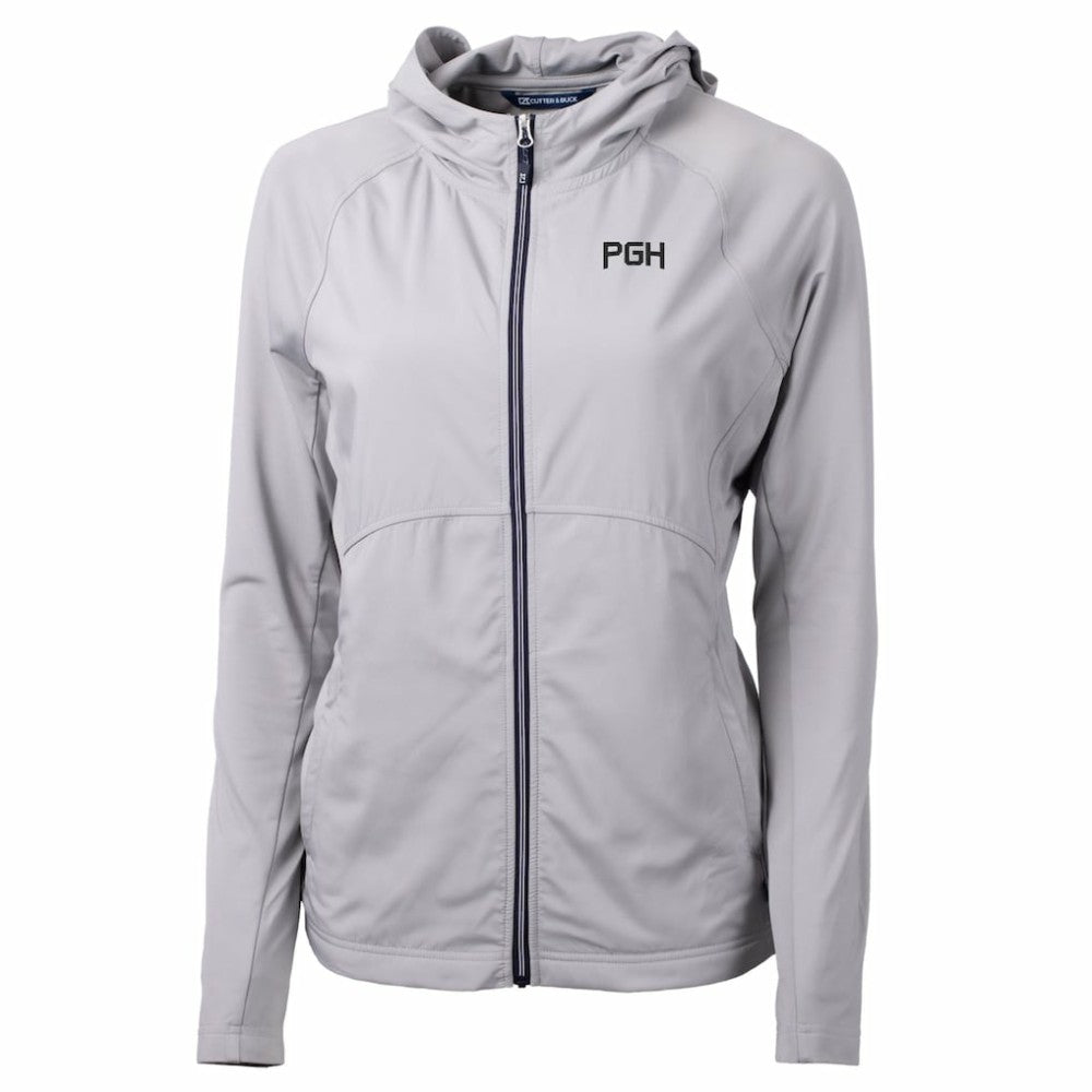 Pittsburgh Pirates Cutter & Buck Women's City Connect Adapt Eco Knit Hybrid Recycled Full-Zip Hooded Jacket - MLB