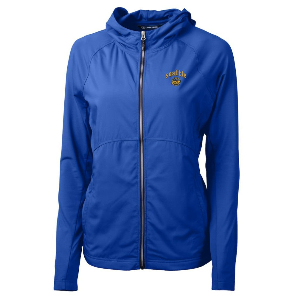 Seattle Mariners Cutter & Buck Women's City Connect Adapt Eco Knit Hybrid Recycled Full-Zip Hooded Jacket - MLB