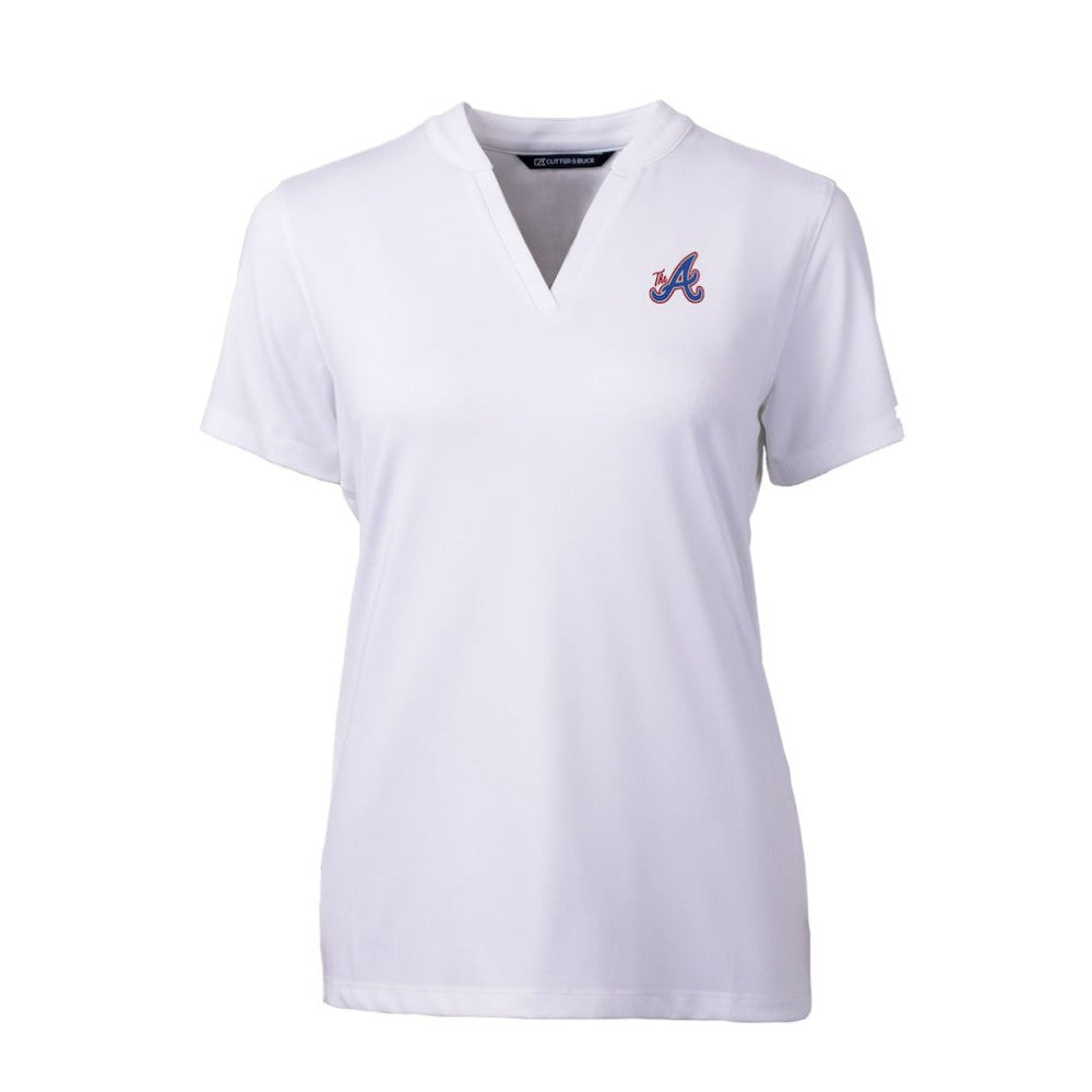 Atlanta Braves Cutter & Buck Women's City Connect DryTec Forge Stretch V-Neck Blade Top - MLB