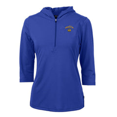Seattle Mariners Cutter & Buck Women's City Connect Virtue Eco Pique Half-Zip 3/4 Sleeve Pullover Hoodie - MLB