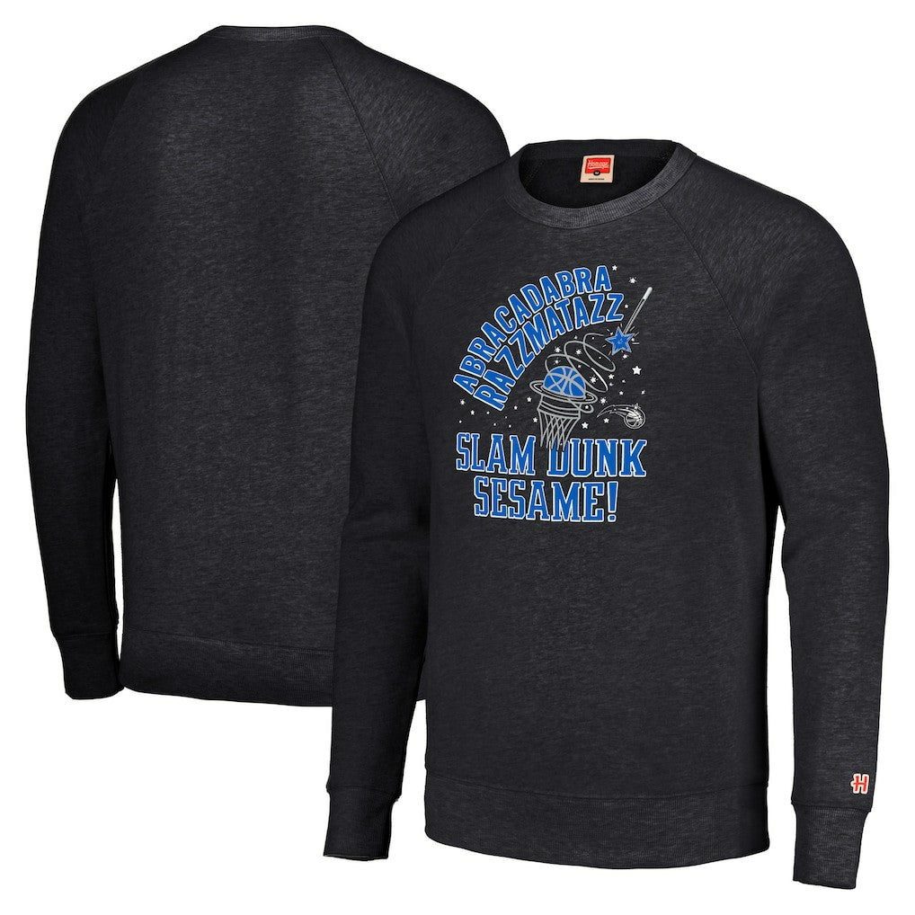 Orlando Magic Homage Unisex Slam Dunk Sesame Tri-Blend Crew Raglan Pullover Sweatshirt Charcoal - NBA
