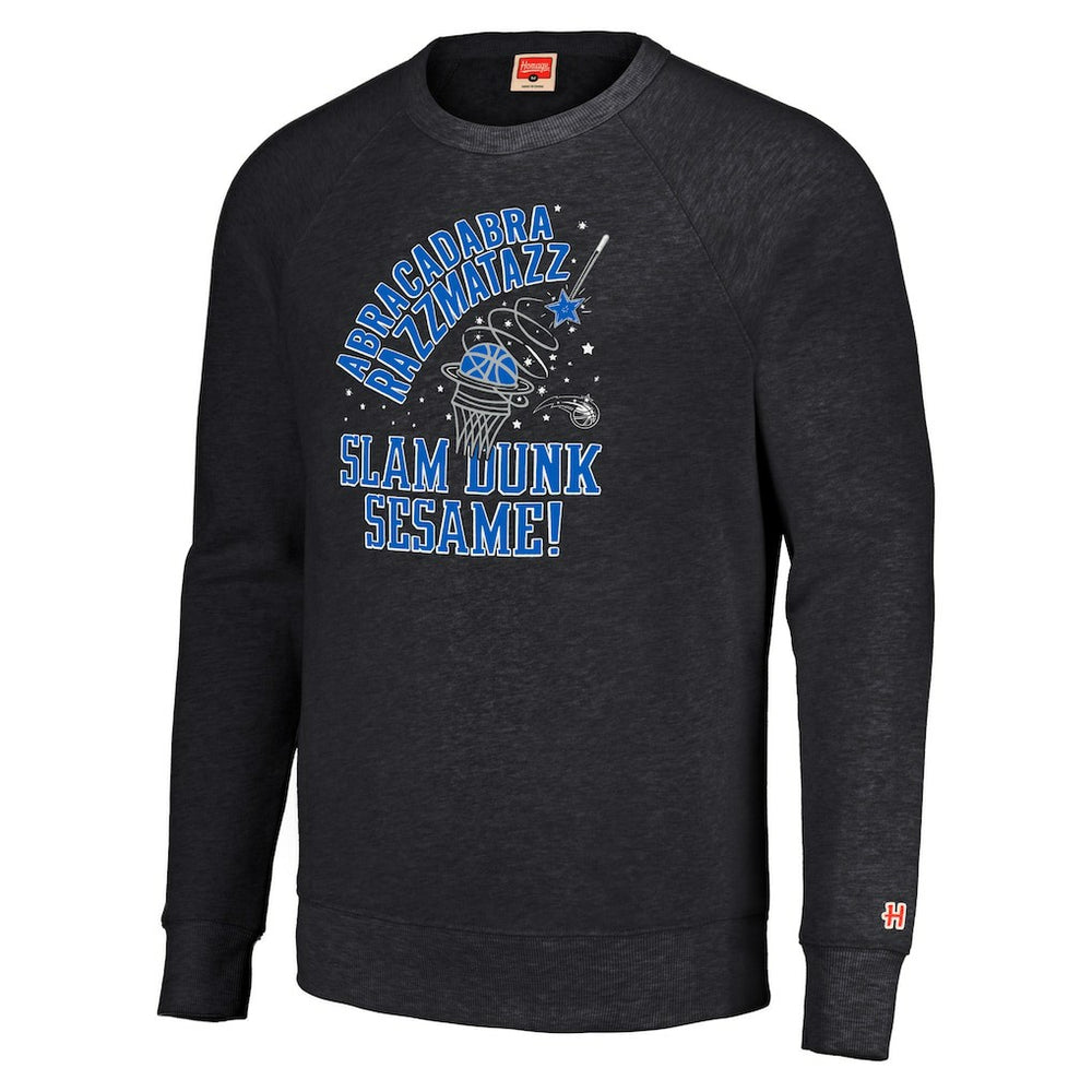 Orlando Magic Homage Unisex Slam Dunk Sesame Tri-Blend Crew Raglan Pullover Sweatshirt Charcoal - NBA