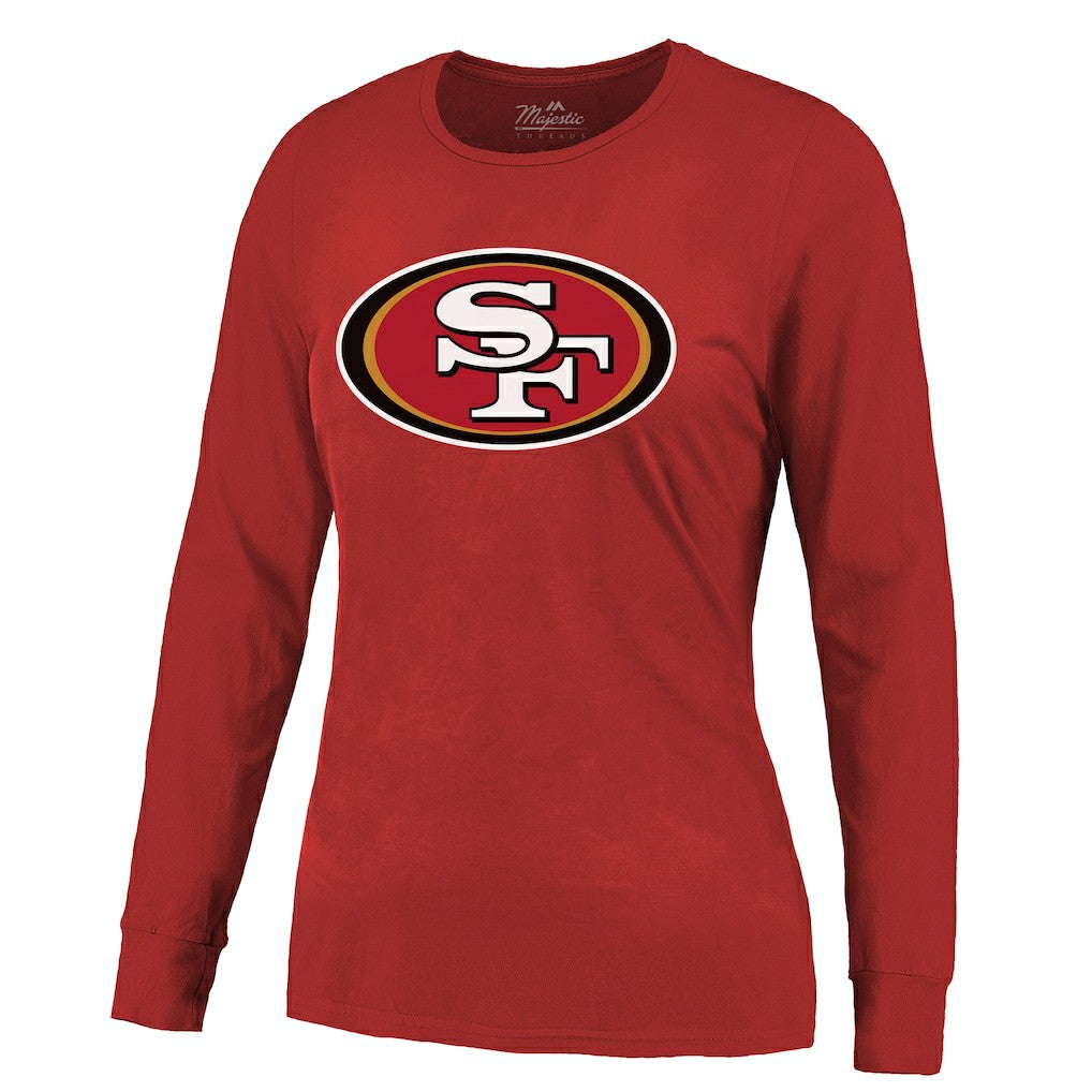 Brock Purdy San Francisco 49ers Majestic Threads Women's Player Name & Number Long Sleeve T-Shirt Scarlet | NFL