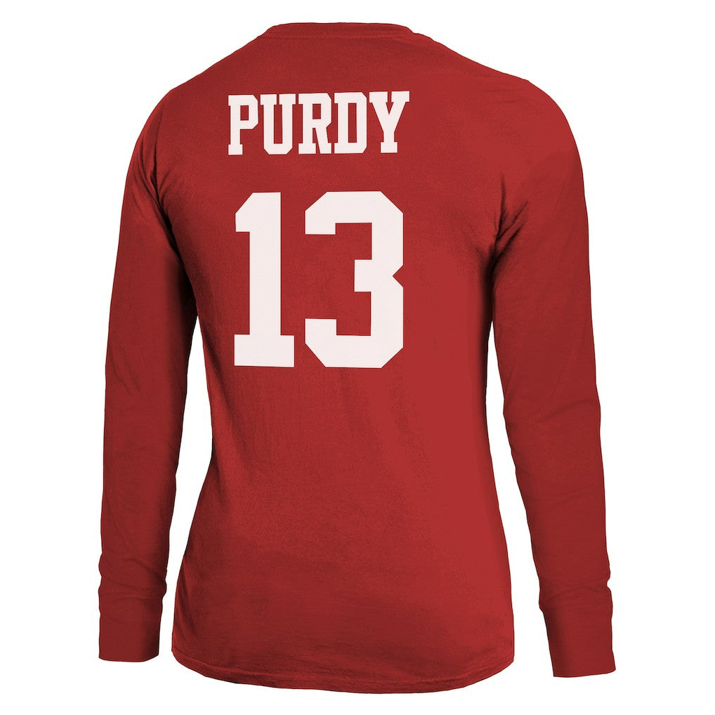 Brock Purdy San Francisco 49ers Majestic Threads Women's Player Name & Number Long Sleeve T-Shirt Scarlet | NFL