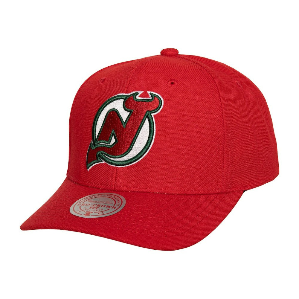 New Jersey Devils Mitchell & Ness Team Ground Pro Adjustable Hat - Red - NHL