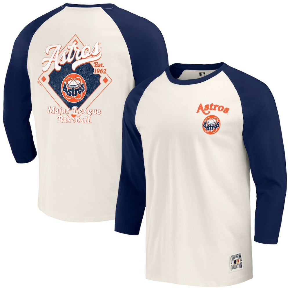 Houston Astros Darius Rucker Collection by Fanatics Cooperstown Collection Raglan 3/4-Sleeve T-Shirt - MLB