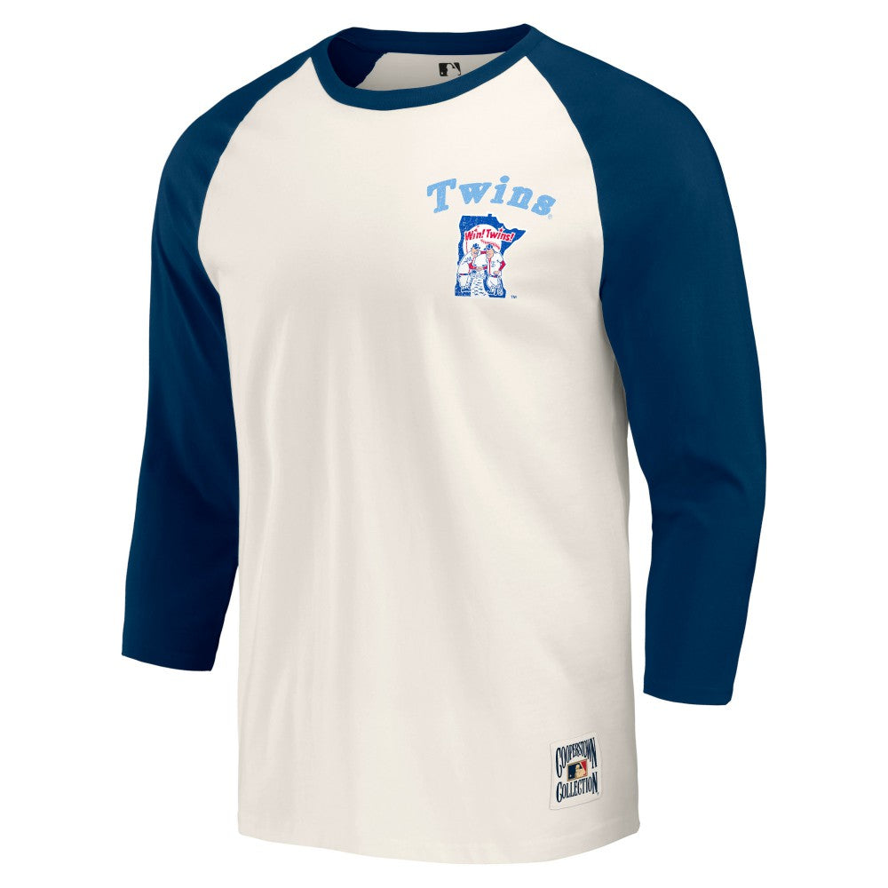 Minnesota Twins Darius Rucker Collection by Fanatics Cooperstown Collection Raglan 3/4-Sleeve T-Shirt - MLB