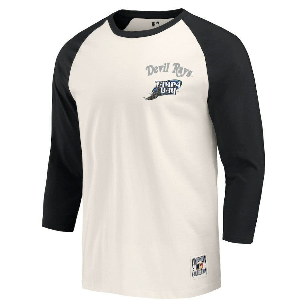 Tampa Bay Rays Darius Rucker Collection by Fanatics Cooperstown Collection Raglan 3/4-Sleeve T-Shirt - MLB